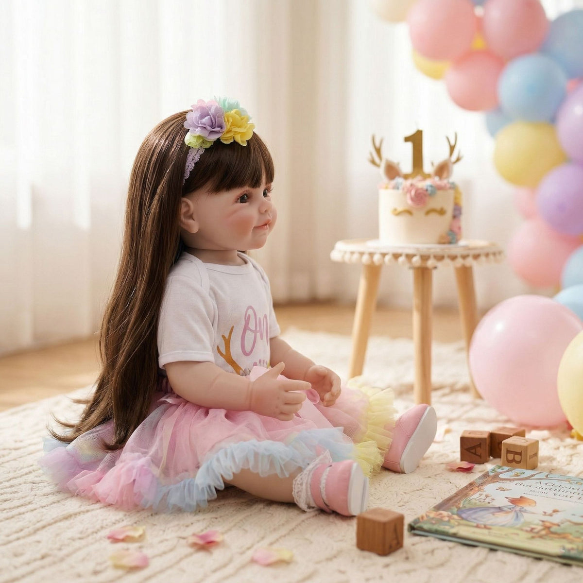 22 inch Standing Toddler Reborn Dolls with Full vinyl Body girl for Gifts