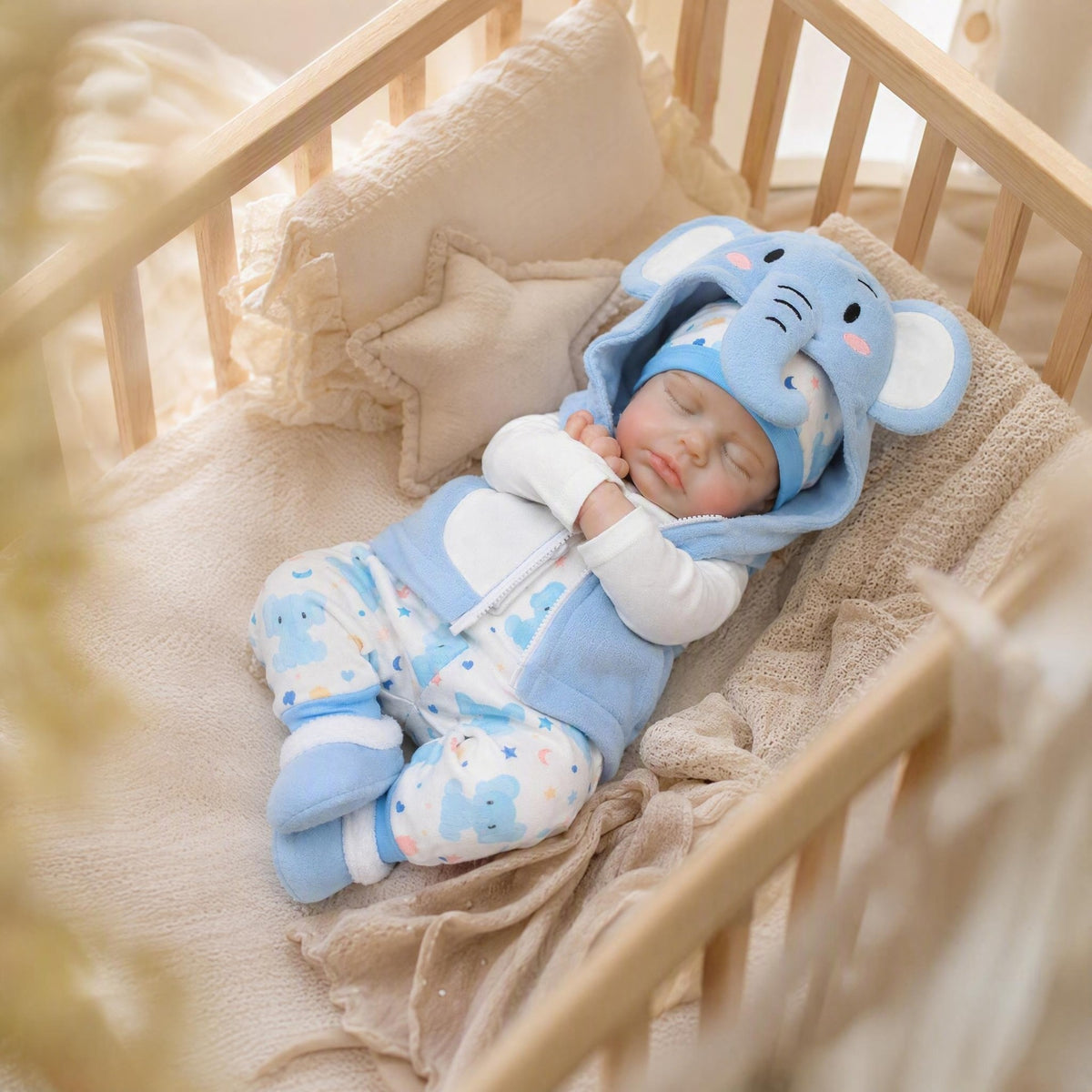 16 inch Silicone Simulation Baby Doll Reborn Emotional Comfort Doll Rubber Companion Doll for Kids