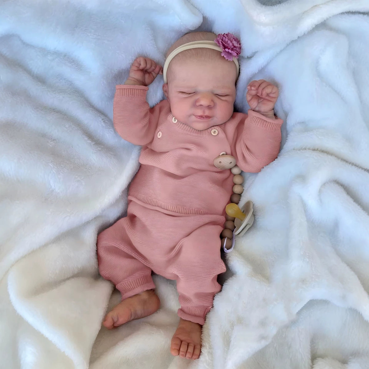 Closed Eyes Sleeping Newborn 19 Inch Full Vinyl Reborn Baby Doll, Toy Perfect Birthday, Christmas & Easter Gift Companion Toy For Girls & Adult Collectors