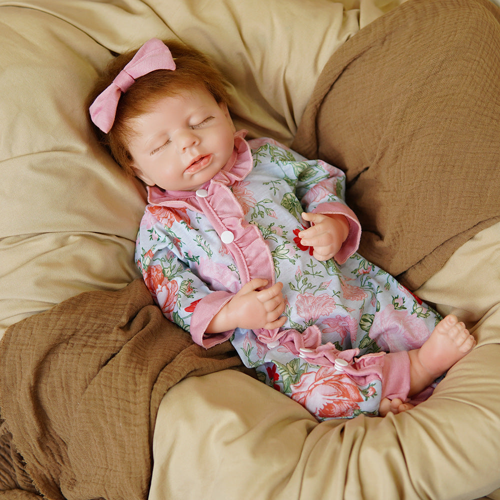 Real Skin Touch 18 Inch Full Soild Silicone Reborn Doll Handcrafted Baby Toy for Kids Birthday Gift