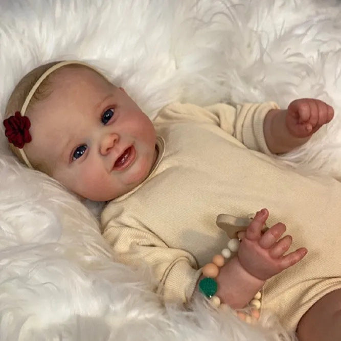 24 inch Lifelike Reborn Baby Dolls with Cloth Body Newborn Girl Hand Painted Hair for Gift