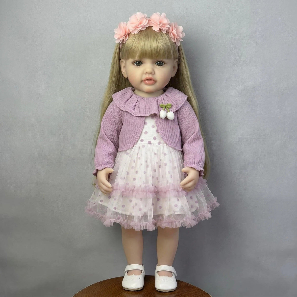 Lifelike Blonde Girl 22 Inch with Full Vinyl Body, Therapeutic Companion Toy Suitable For All Occasion Holiday Surprise
