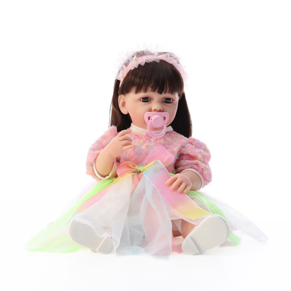 English  Russian Spanish Crying and Laughing Dialogue 22 inch Full Plastic Rebirth Doll Simulation Baby Doll Girl