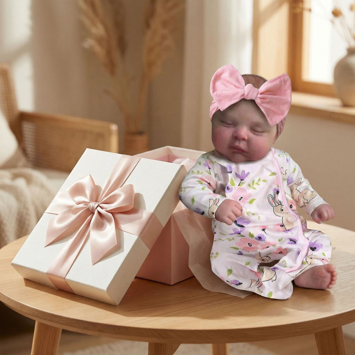 Lifelike Reborn Baby Dolls 19 inch Sleeping Baby Dolls Soft Cloth Body with Accessories Gift Box for Kids Age 3+