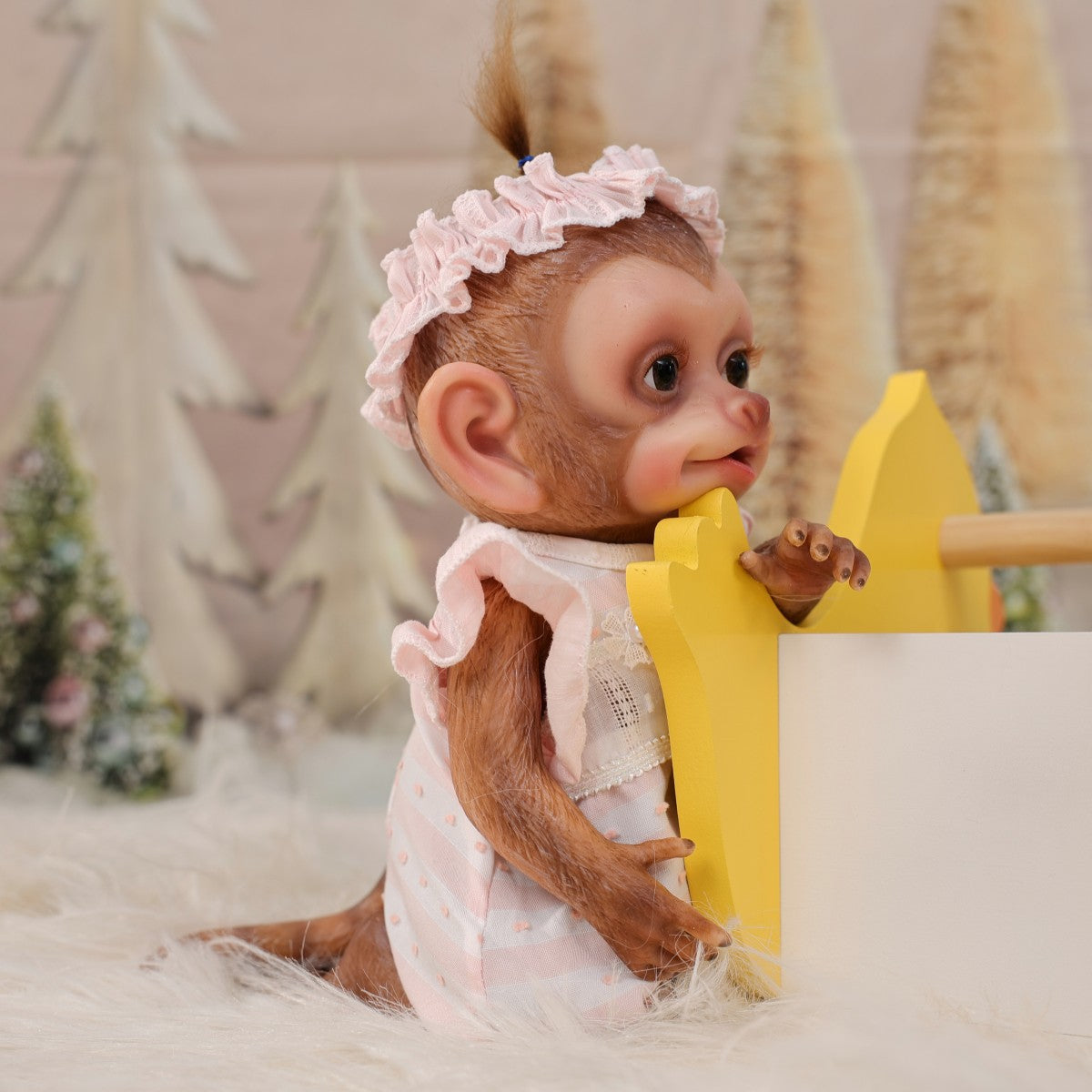13inch Full Body Soft Silicone Realistic Reborn Baby Doll Solid monkey Silicone Doll Handmade High-quality Toy Kid Gift