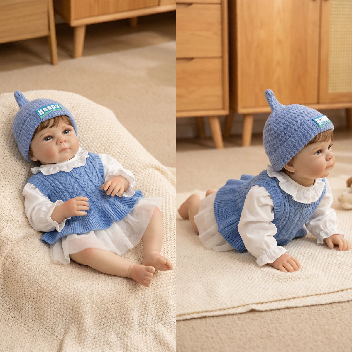 18 Inch Lifelike Reborn Baby Dolls, Full Body Vinyl Lifelike Real Looking Veins, Newborn Baby Dolls