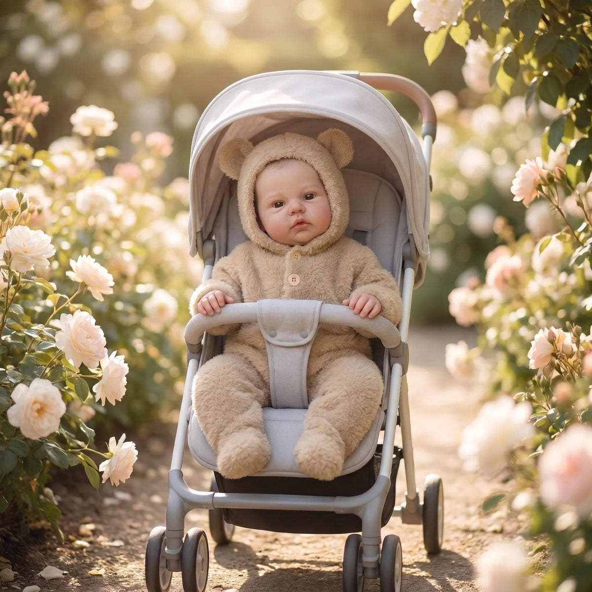 19 inch with Cloth Body Bear Ear Hooded Onesie, Companion Toy, Unique Gift Option For Birthday Parties & Seasonal Western Holidays