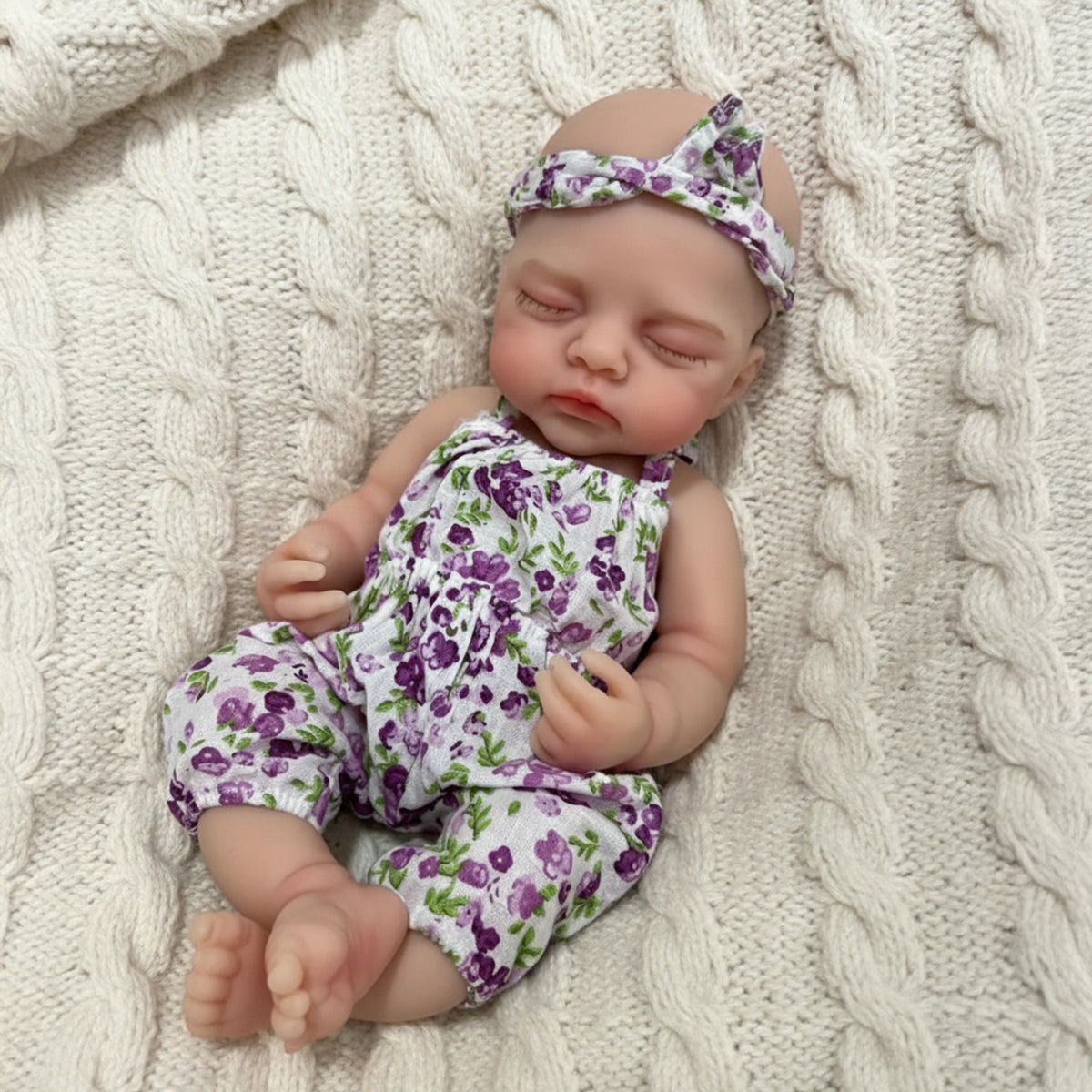 12 Inch Full Silicone Sleeping Reborn Baby Doll, Closed Eyes Mini Newborn, Perfect Birthday, Christmas & Easter Gift, Portable Companion Toy For Kids And Adult Collectors