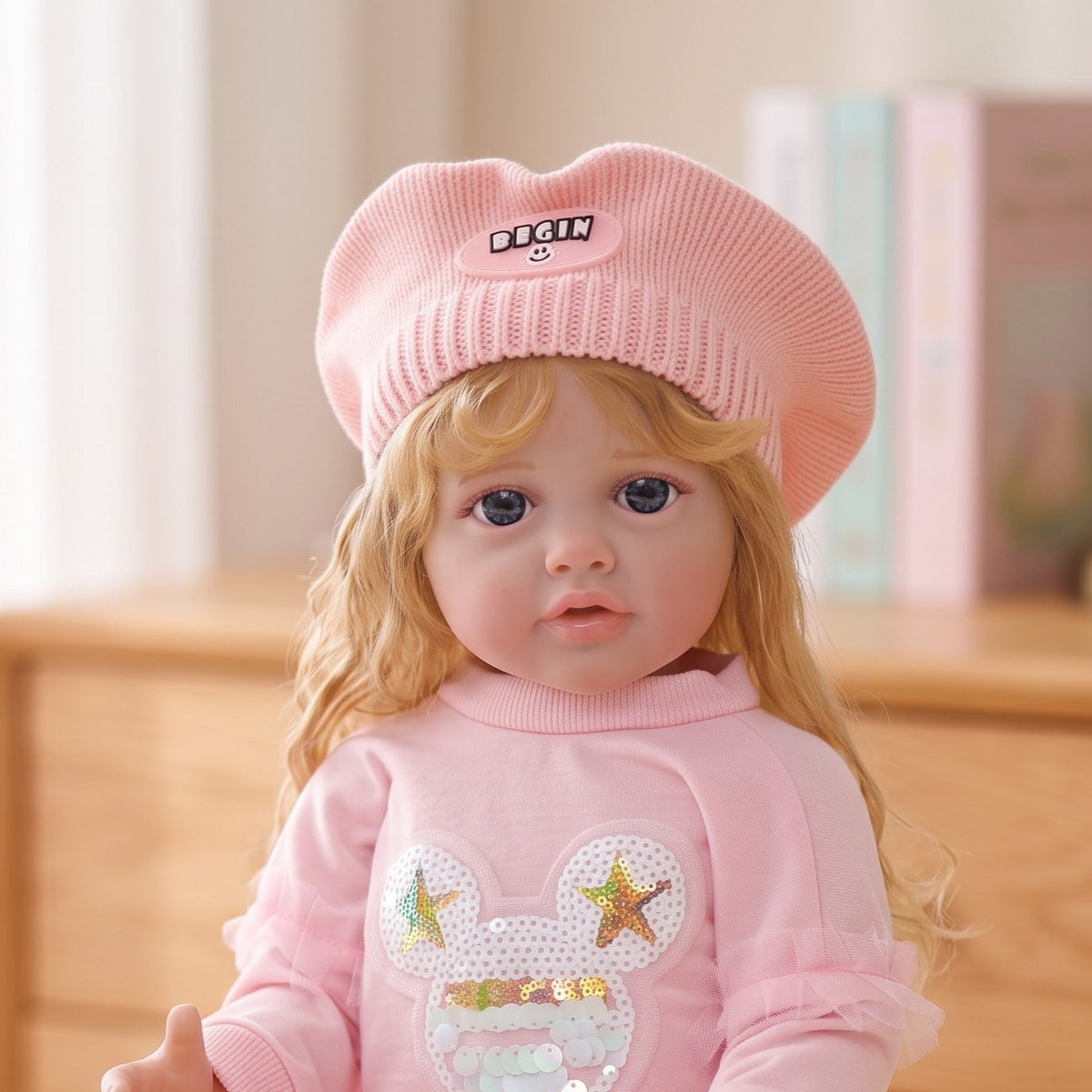 Ultra Realistic 22 inch Full vinyl body Reborn Newborn Doll Soft Bendable Limbs Safe Kids Companion Doll
