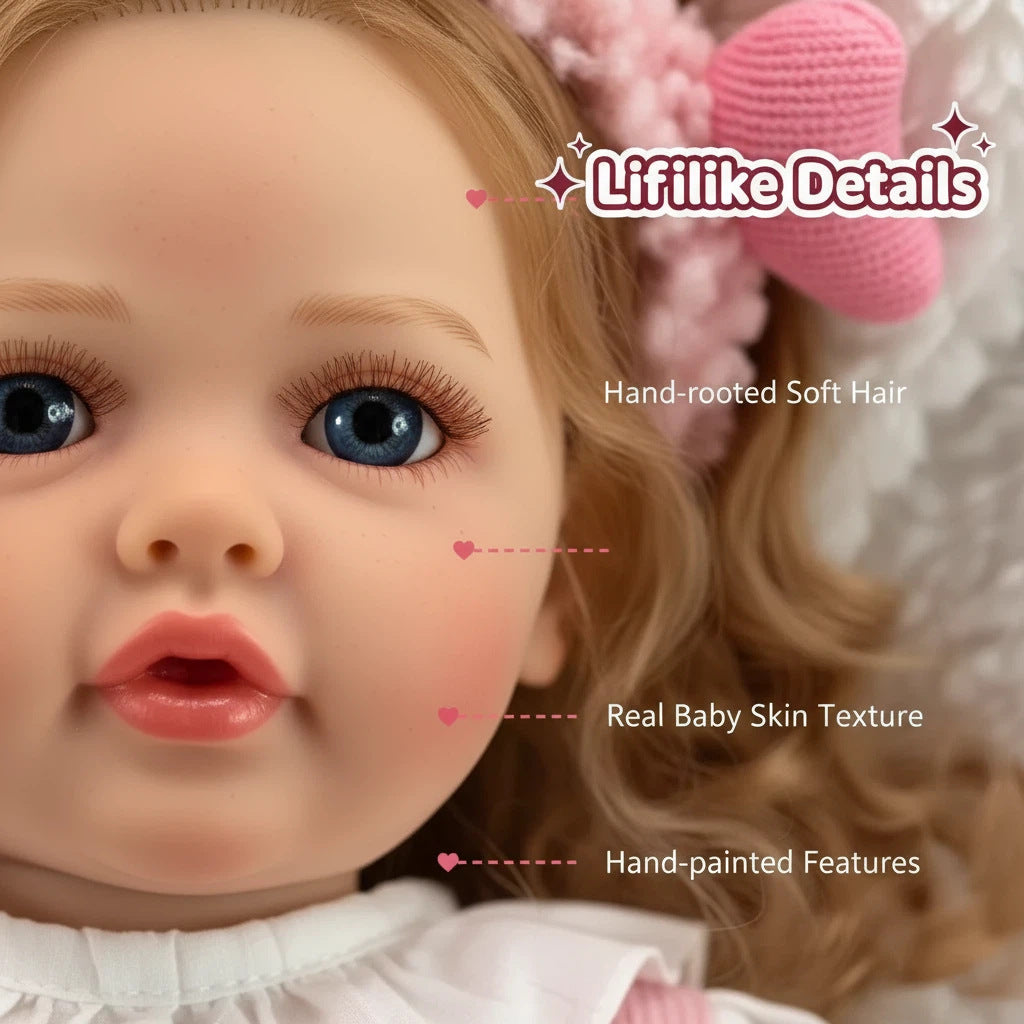 22 Inch Full Vinyl Reborn Dolls Girls With Blonde Hair