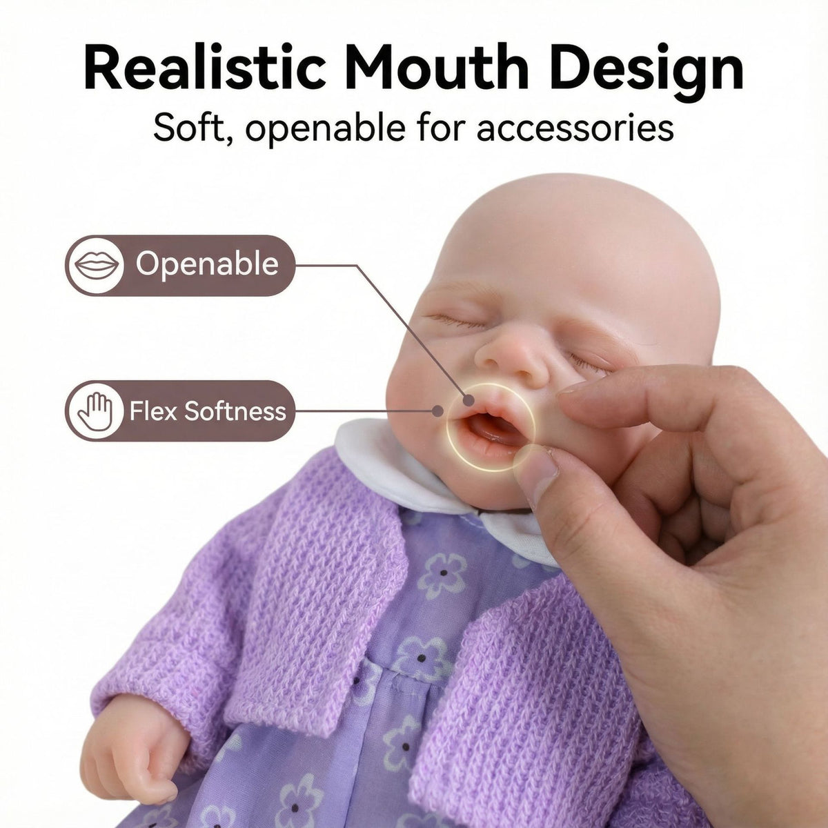 12 inch purple cardigan pascale solid silicone reborn doll as a Christmas gift for children