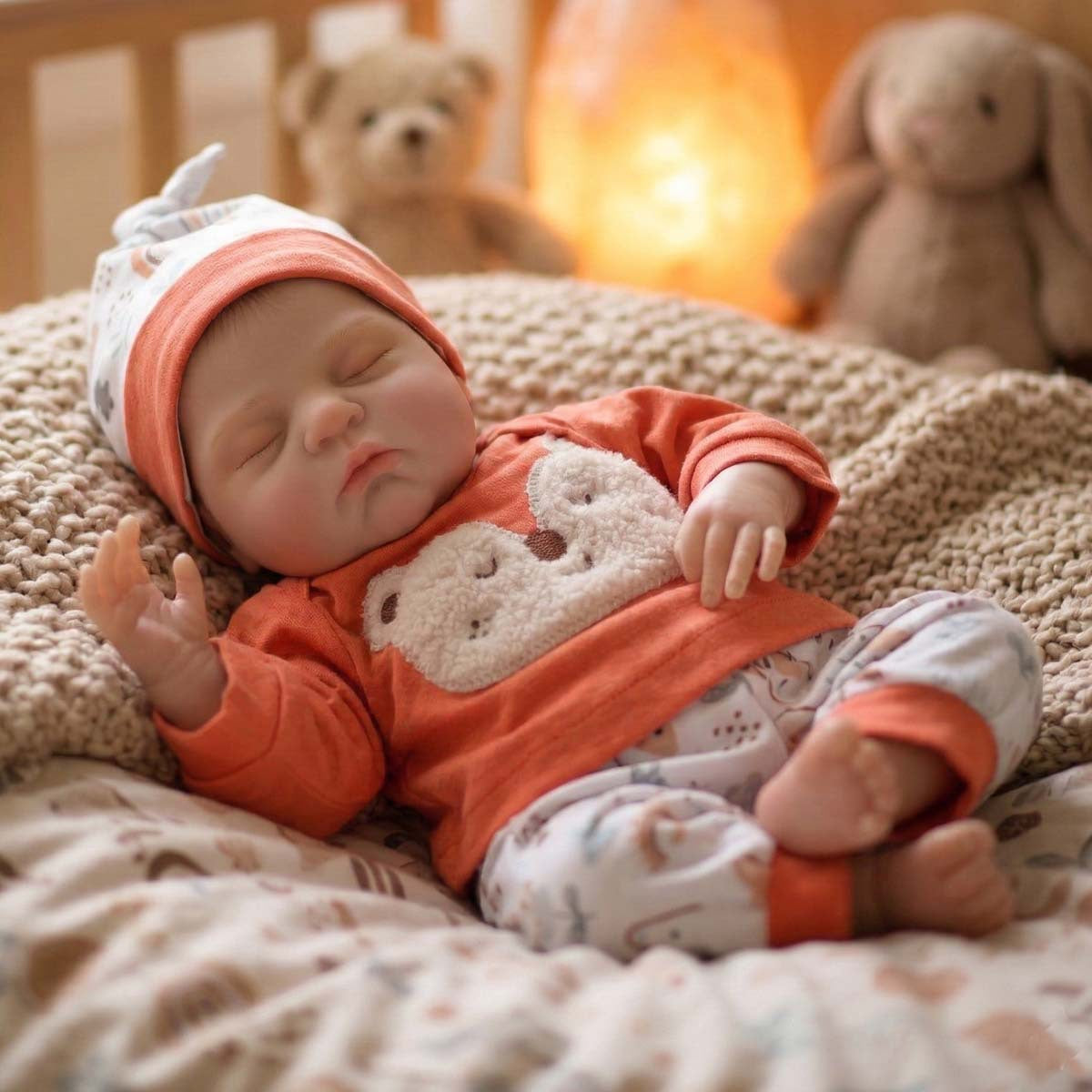18 Inch Red Outfit Sleeping Reborn Baby Doll