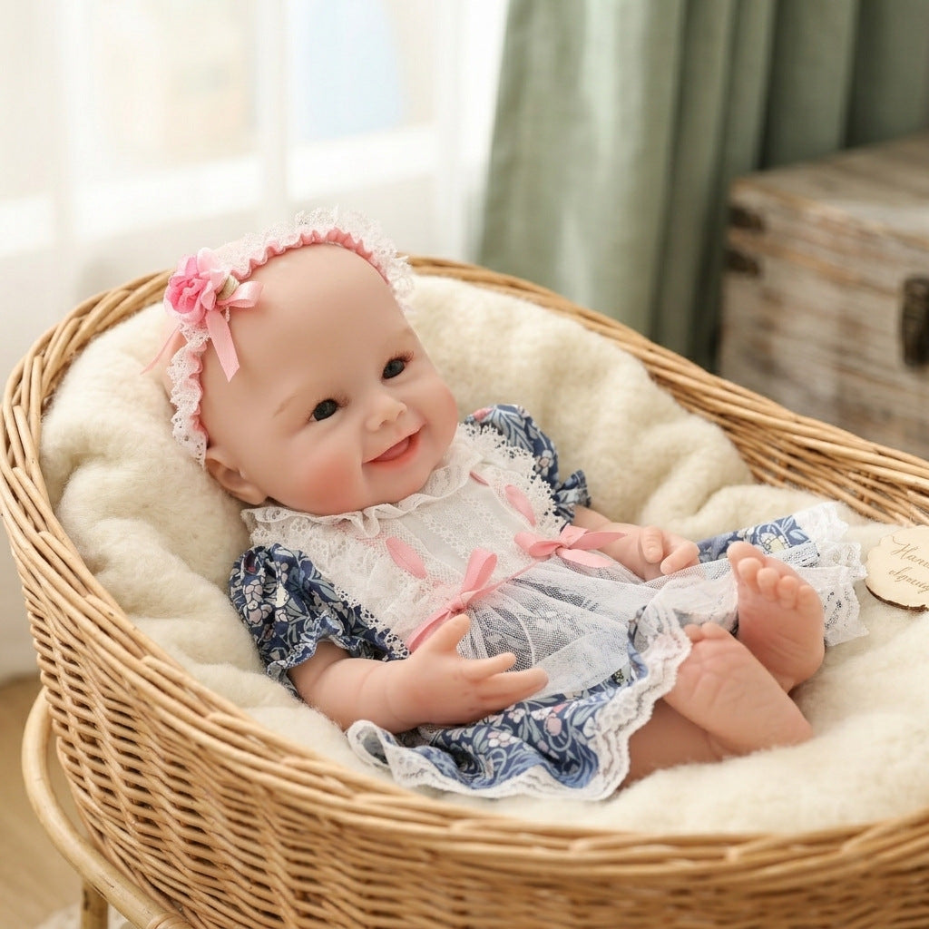 17 inch Reborn Baby Dolls Lovely Full Solid Silicone Baby Realistic Newborn Dolls Toy Xmas Gift
