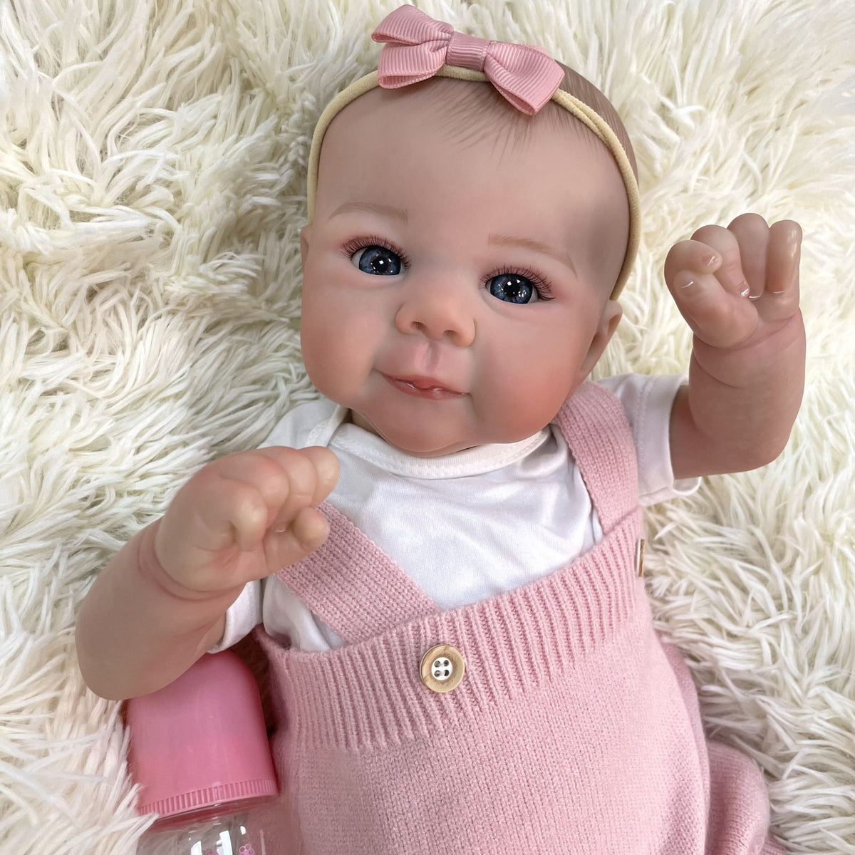 20 Inch Real Life Reborn Baby Doll with Cloth Body True-to-Life 3D Skin Handmade Newborn Style Doll Toy for Girls