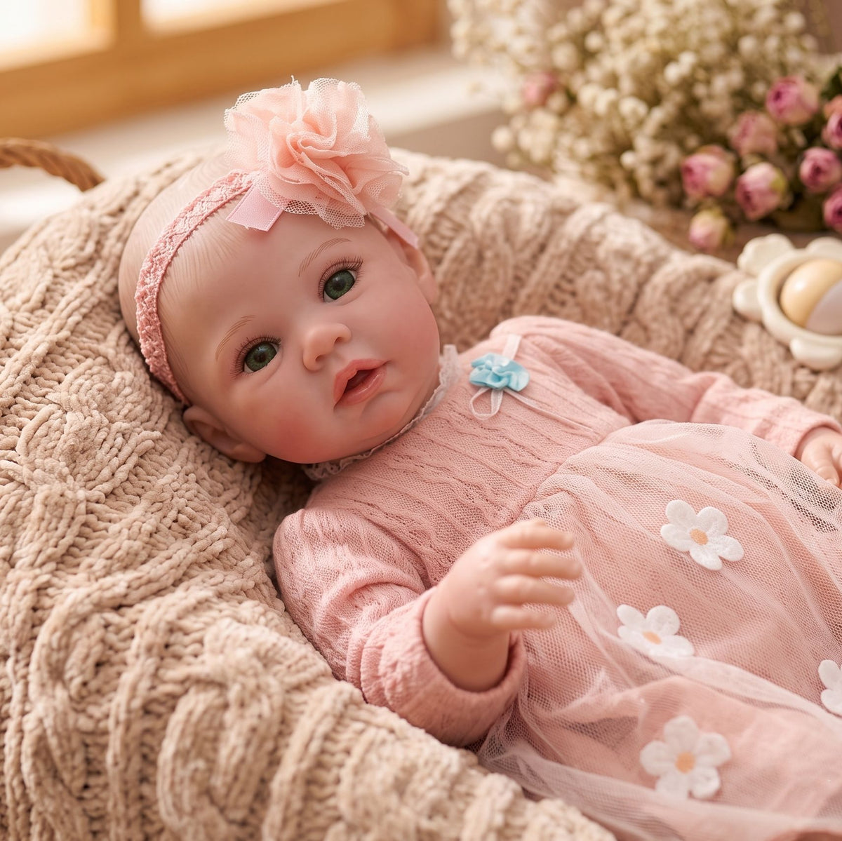 20 Inch with Full Vinyl Realistic Reborn Style Doll, Wonderful Present for Birthday, Holiday and Daily Companion