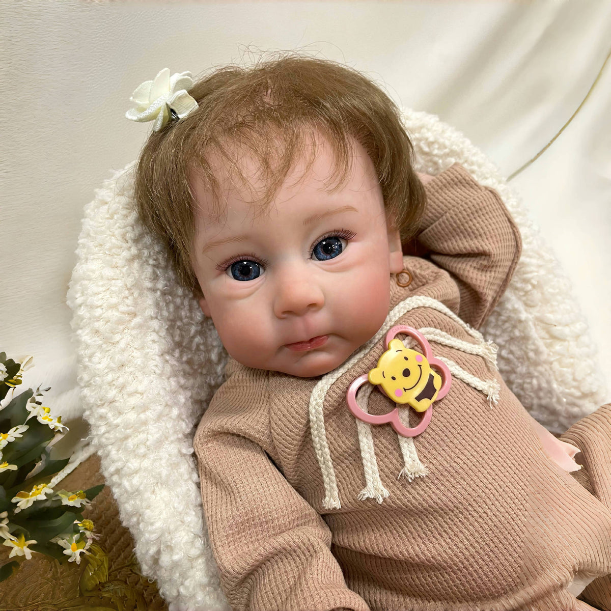 23 Inch Realistic Reborn Dolls with Cloth Body 3D Vein Skin Handcrafted Gift Toy for Little Girls Collectors