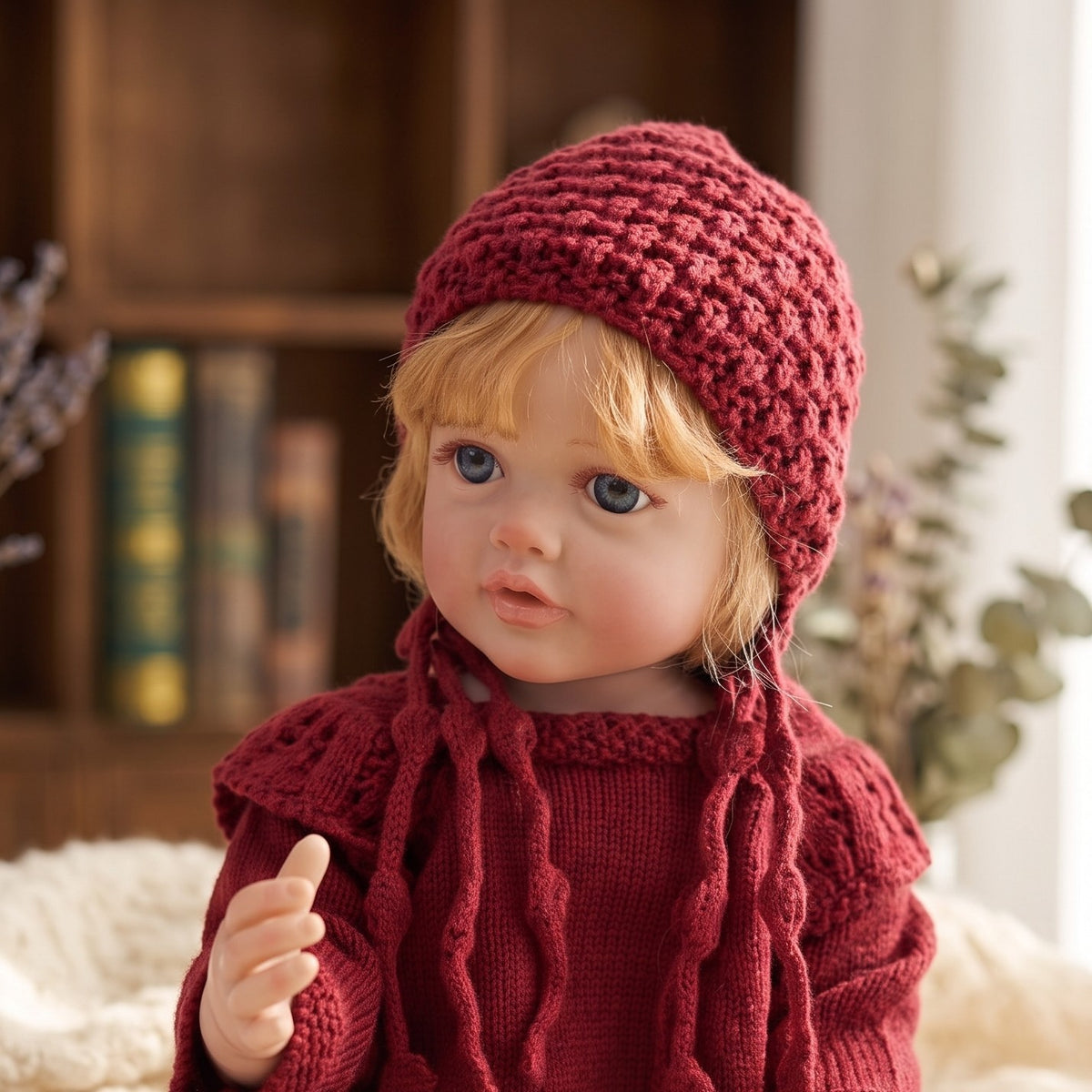 22 inch Reborn Doll with Full Vinyl Body simulated baby Hand-implanted Hair bath toy gift