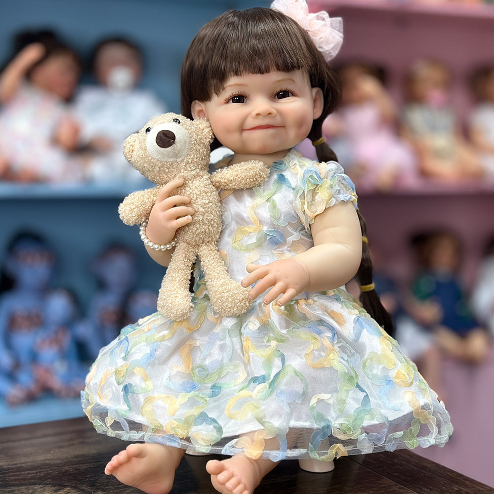 22 Inch Full‑Vinyl Sweet Girl Reborn Doll, Heart‑warming Present for Birthdays and Holiday Festivities