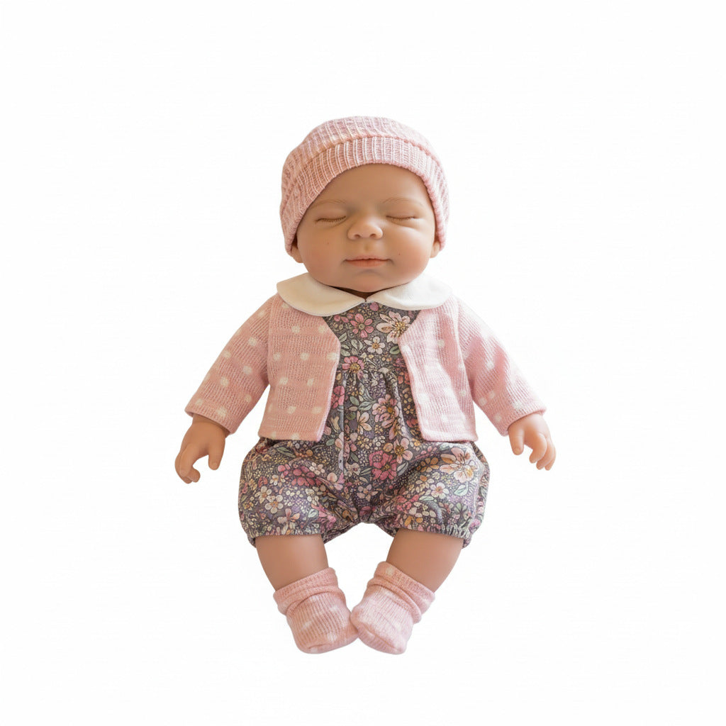 12 inch solid silicone Reborn Doll white small circular dot pascale simulation toy doll