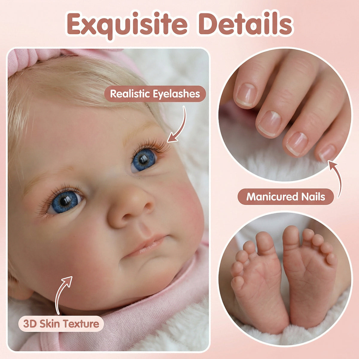 18 inch pink rabbit jumpsuit Bettie full vinyl reborn doll