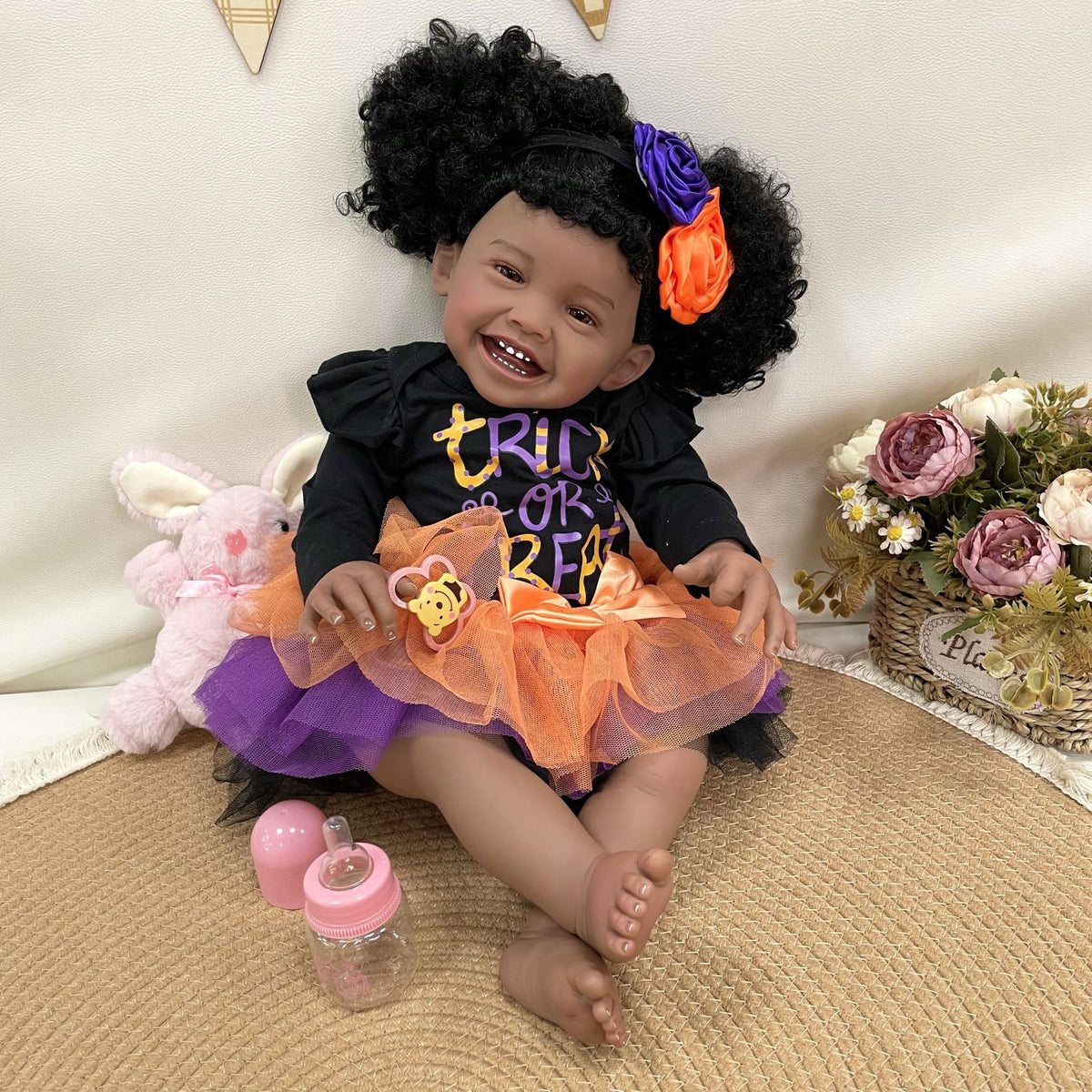 23 Inches Handmade Lifelike Reborn Doll with Cloth Body 3D Skin Realistic Newborn Baby Play Toy Gift for Girls & Doll Collectors