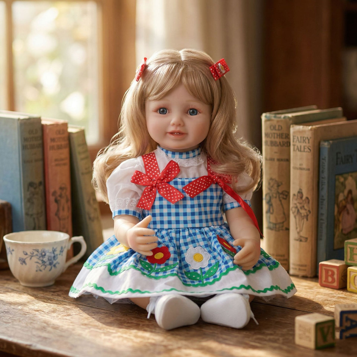 22 inch Multi-Layer Hand Painted Reborn Doll with Full vinyl body Soft Real Skin Texture Ideal Therapeutic Comfort Companion Gift Set