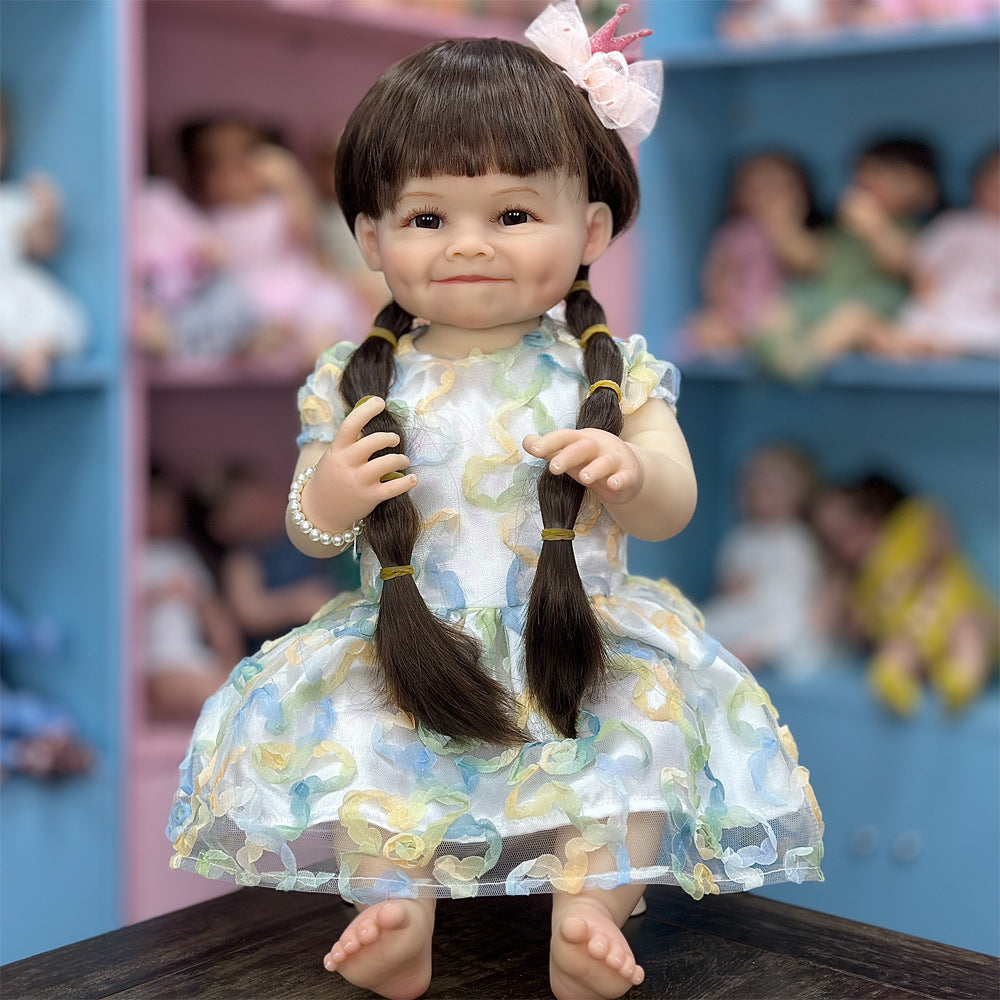 22 Inch Full‑Vinyl Sweet Girl Reborn Doll, Heart‑warming Present for Birthdays and Holiday Festivities
