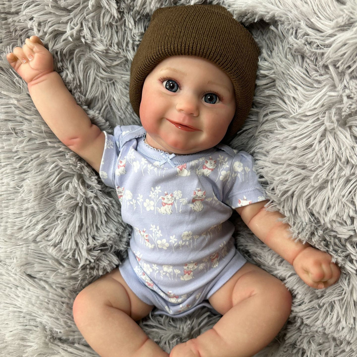 20 Inch Realistic Reborn Newborn Doll with Cloth Body Delicate 3D Vein Skin Handmade Toy Doll as Birthday Gift for Girls