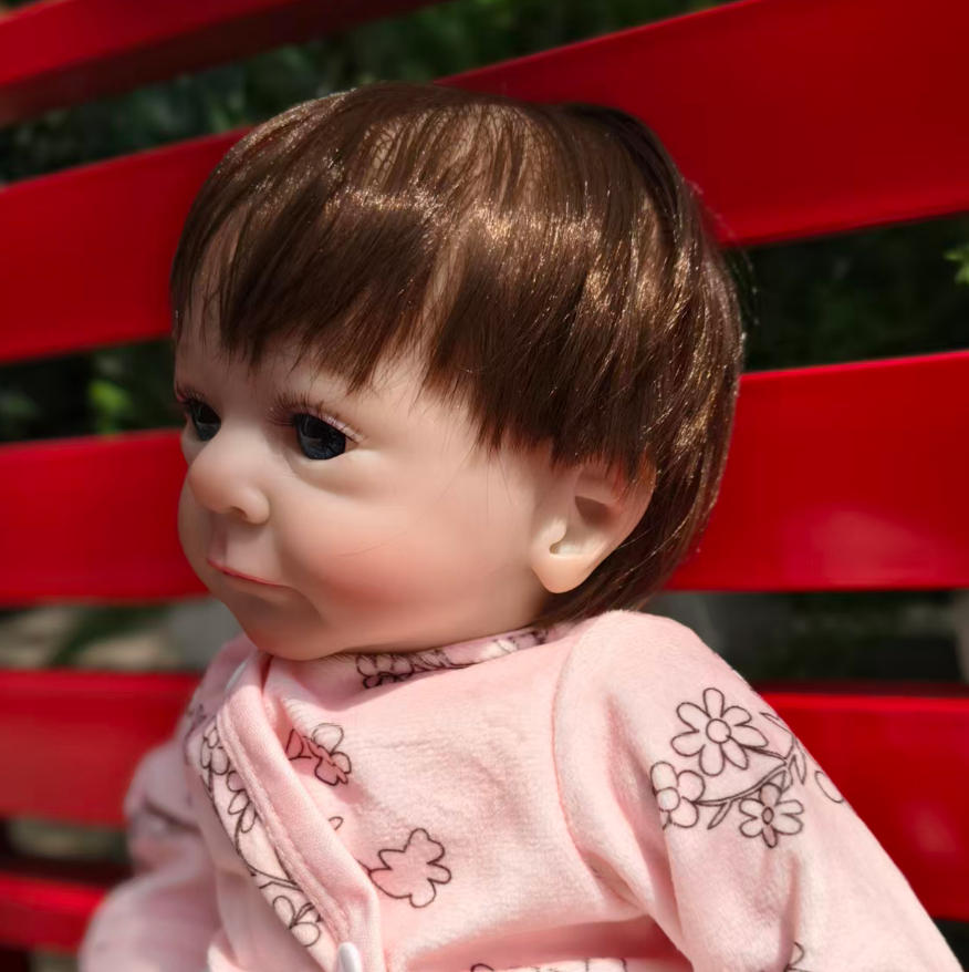 18-Inch/45CM Lifelike Already Painted Doll Newborn Baby Reborn Doll Hand Paint with Genesis High Quality 3D skin Tone
