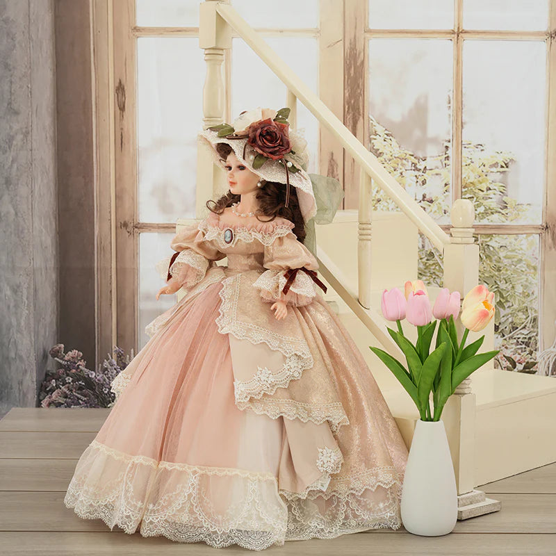 22-INCH/55CM ANTIQUE PALACE-STYLE VICTORIAN PORCELAIN DOLLS WITH GORGEOUS DRESS - Reborn Doll Australia