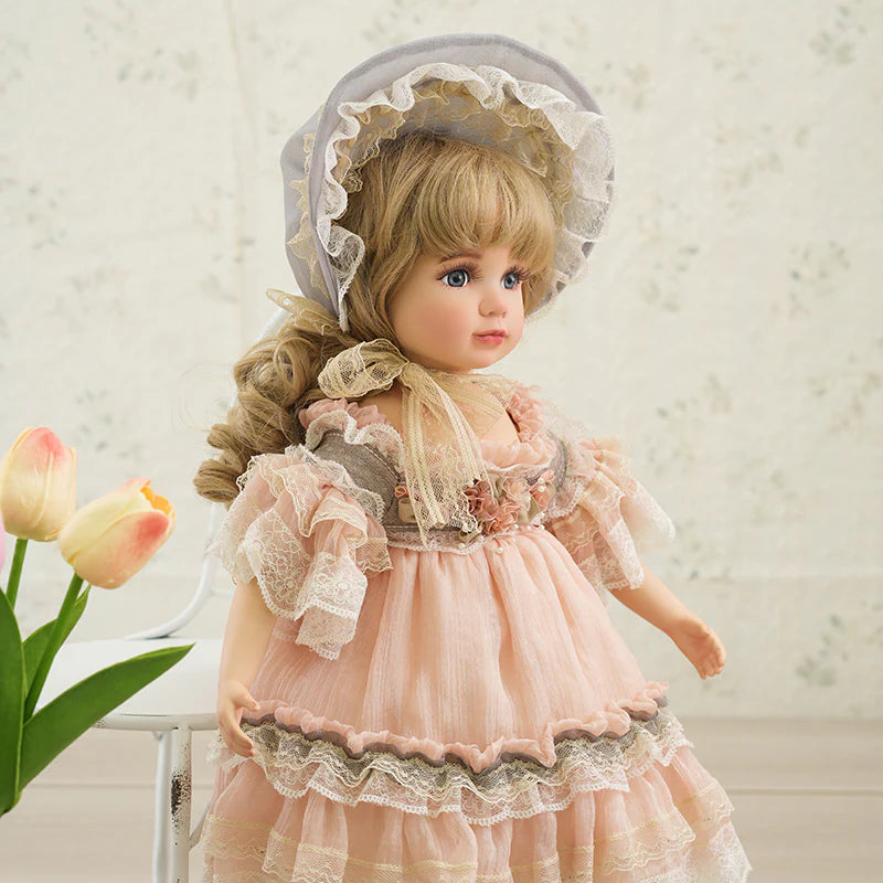 VINTAGE PORCELAIN DOLLS HAND-PAINTED PALACE COURT BISQUE DOLLS 18 INCH/45CM - Reborn Doll Australia