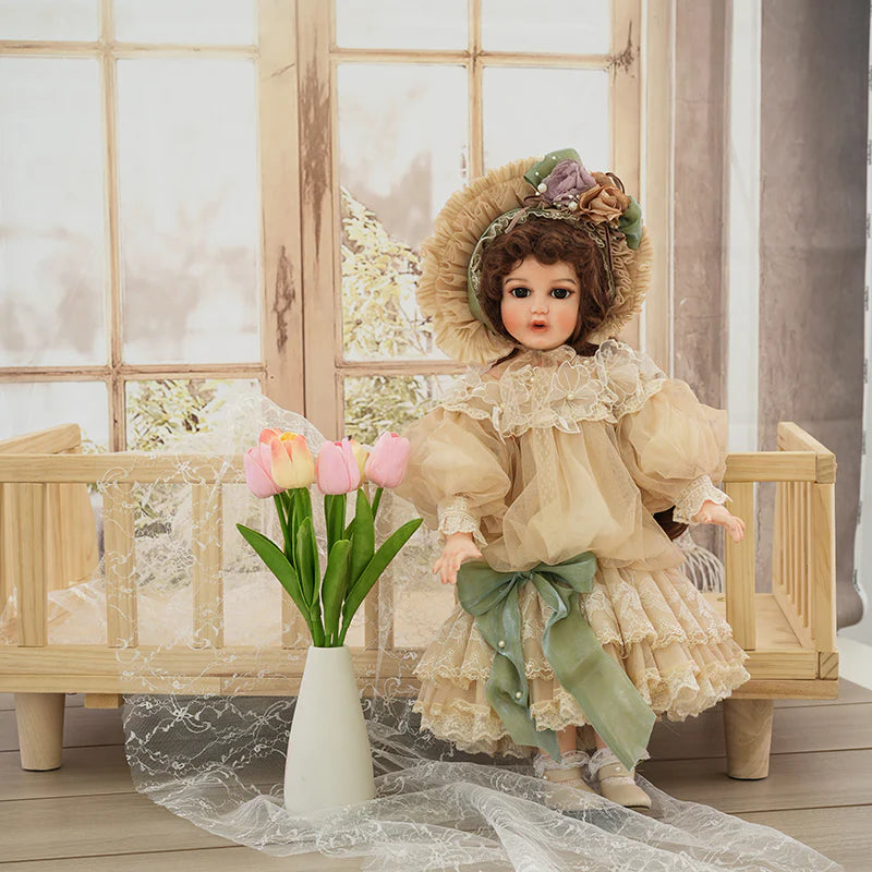 20-Inch/50cm Handcrafted Bisque Vintage Palace-Style Porcelain Doll - Reborn Doll Australia