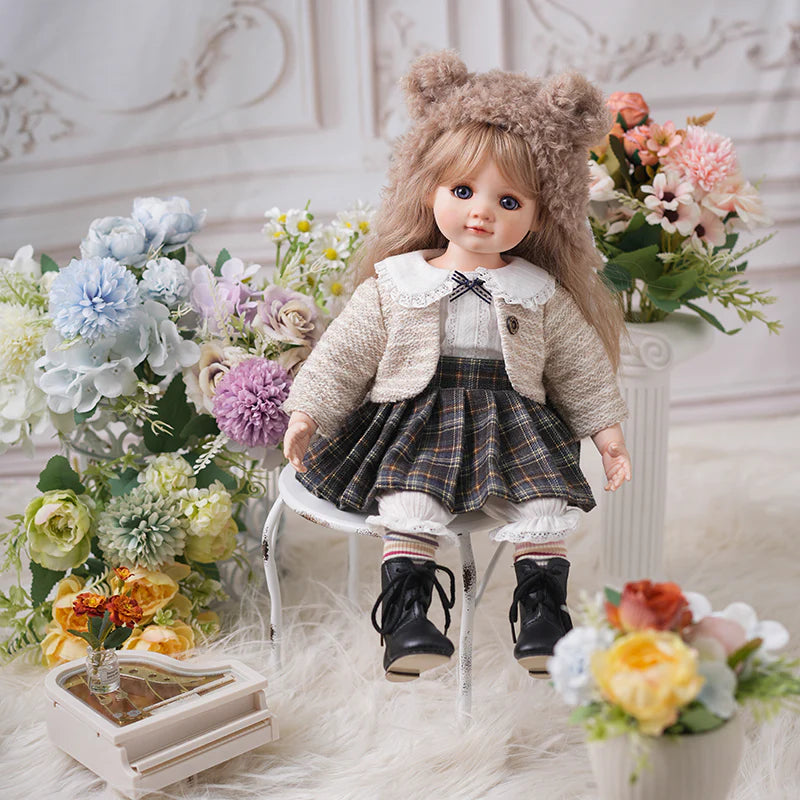 16‑Inch/40cm Porcelain Fabric Country‑Style Dress-up Doll Collectible with Fully Hand‑Painted Face‑Up - Reborn Doll Australia