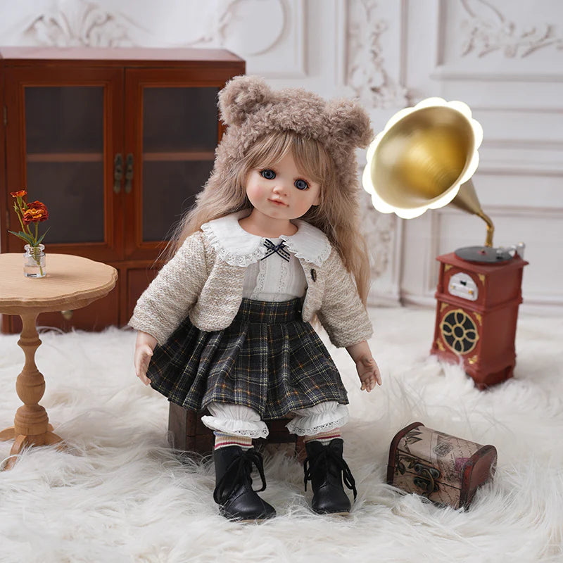 16‑Inch/40cm Porcelain Fabric Country‑Style Dress-up Doll Collectible with Fully Hand‑Painted Face‑Up - Reborn Doll Australia