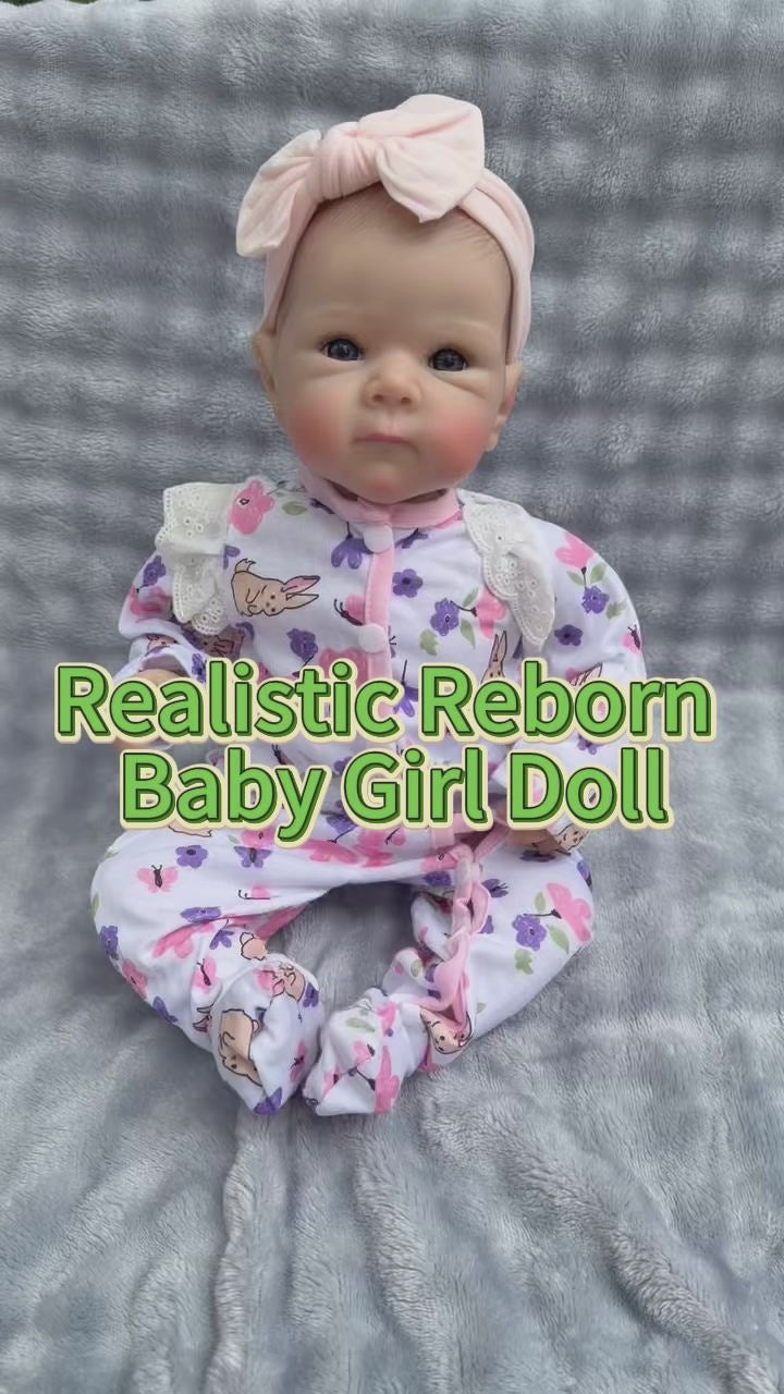 18 inch powder printed jumpsuit Bettie full vinyl reborn doll