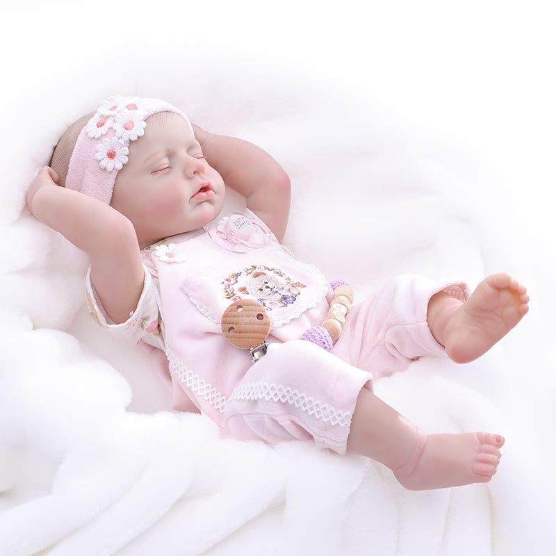 20 Inch/50cm Adorable Lifelike Sleeping White Girl Newborn Baby Doll Collectible - Reborn Doll Australia