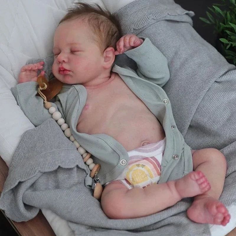 18-Inch/45cm Sleeping Reborn Juan Doll - 45cm Full Body Vinyl Waterproof Baby with Rooted Hair - Reborn Doll Australia