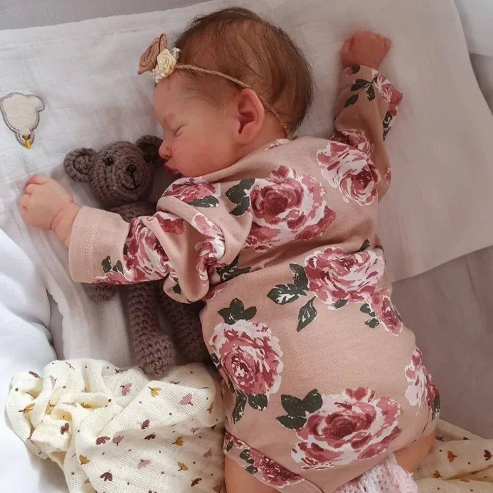 18-Inch Rosalie Full Body Vinyl Reborn Doll - 3D Lifelike Skin 45cm Waterproof Sleeping Baby with Rooted Hair - Reborn Doll Australia