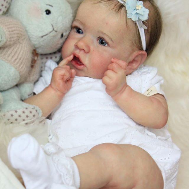 22-Inch/55cm Full Body Vinyl Reborn Girl - 55cm Life-Size Waterproof Baby Doll with Rooted Hair & Bathable Body - Reborn Doll Australia