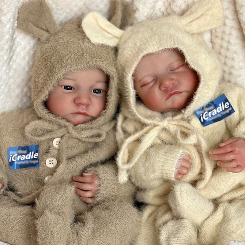 18-Inch/45cm Reborn Twin Dolls - Full Body Vinyl Waterproof Boy & Girl Set - Reborn Doll Australia