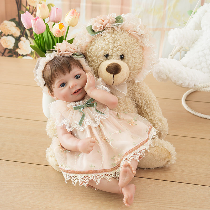 20-Inch/50cm Realistic Reborn Baby Doll Full Vinyl Body Lifelike Small Babe Doll - Reborn Doll Australia