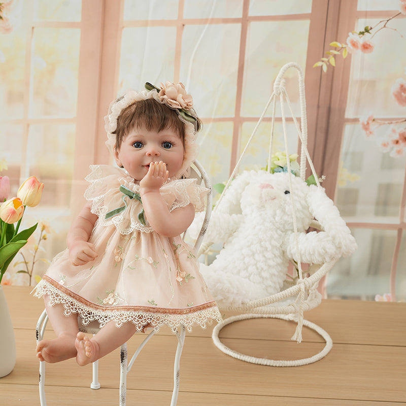 20-Inch/50cm Realistic Reborn Baby Doll Full Vinyl Body Lifelike Small Babe Doll - Reborn Doll Australia