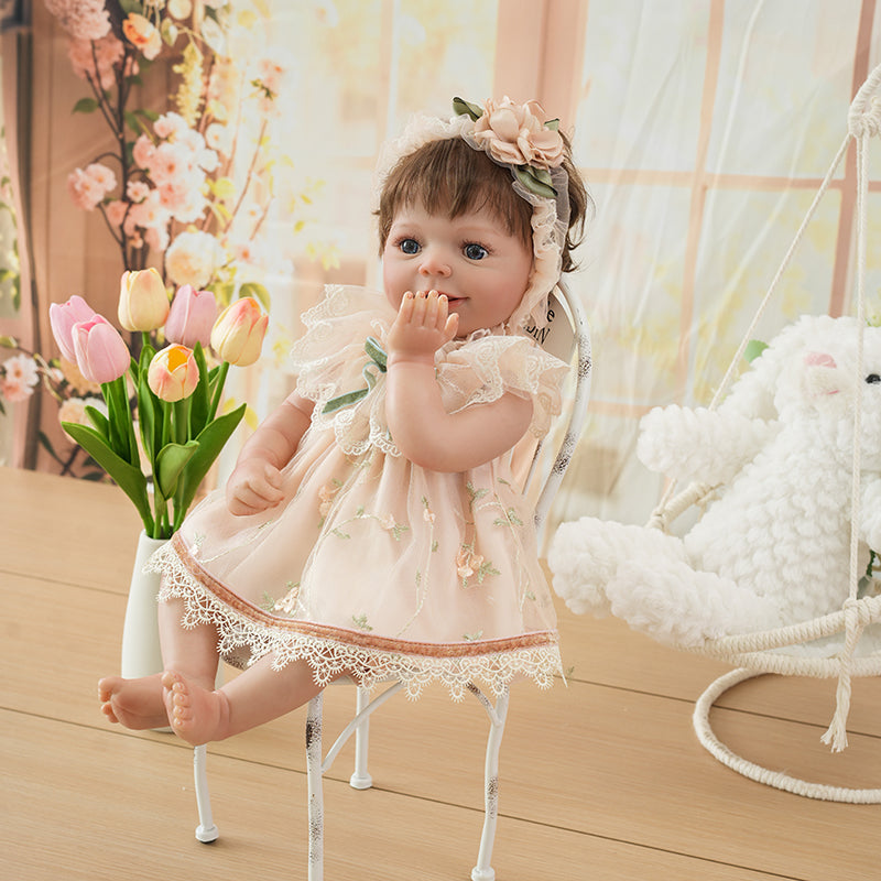 20-Inch/50cm Realistic Reborn Baby Doll Full Vinyl Body Lifelike Small Babe Doll - Reborn Doll Australia