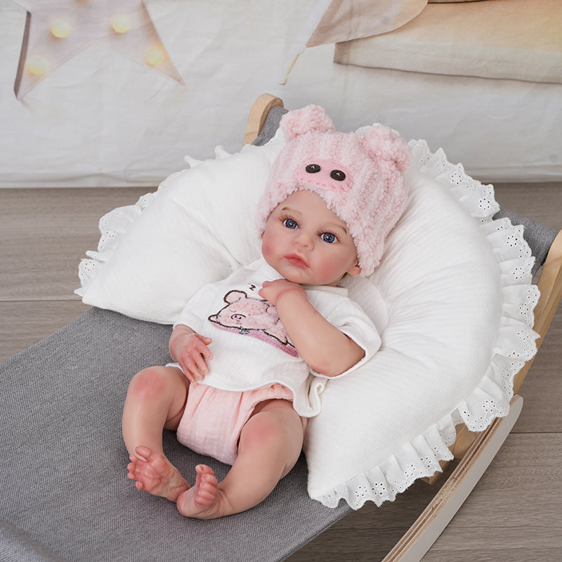 16 Inch/40cm Full Silicone Reborn Baby Girl Doll with Blue Eyes - Reborn Doll Australia
