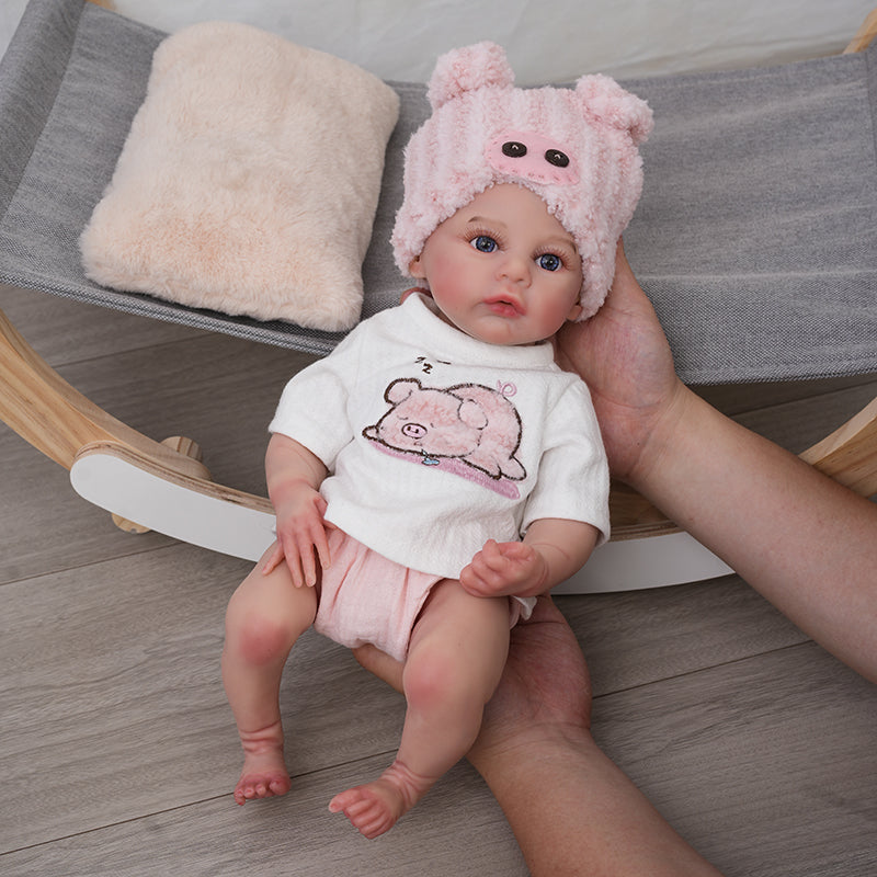 16 Inch/40cm Full Silicone Reborn Baby Girl Doll with Blue Eyes - Reborn Doll Australia